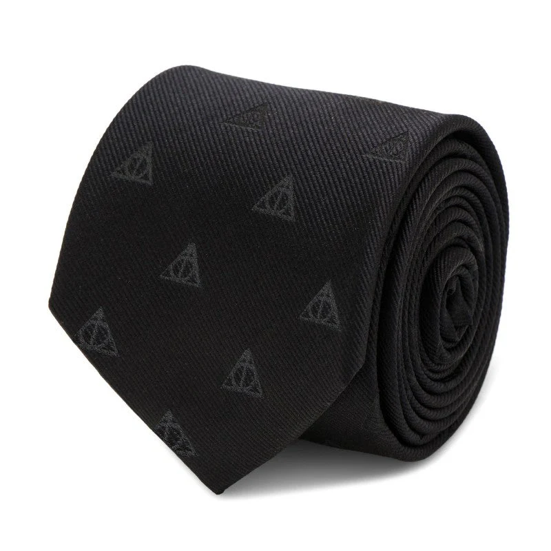 Harry Potter Deathly Hallows Black Silk Tie