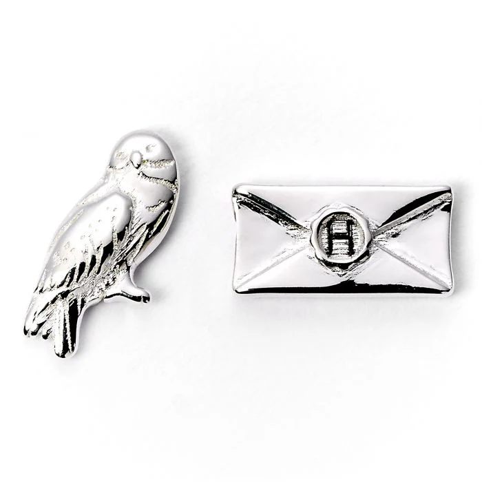 Harry Potter Hedwig and Letter Silver Plated Stud Earrings