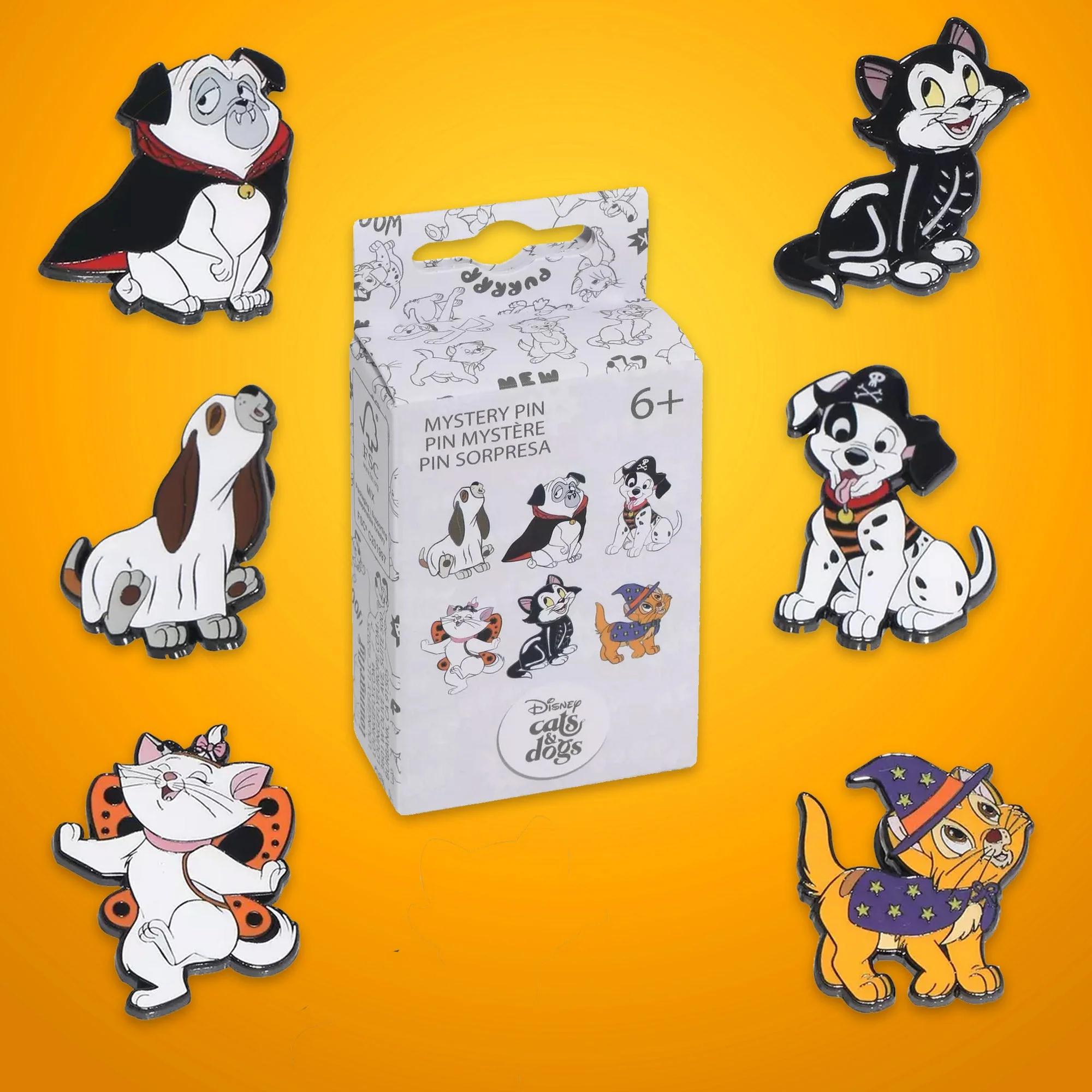 Loungefly x Disney Cats and Dogs at Halloween Blind Box Mystery Pin