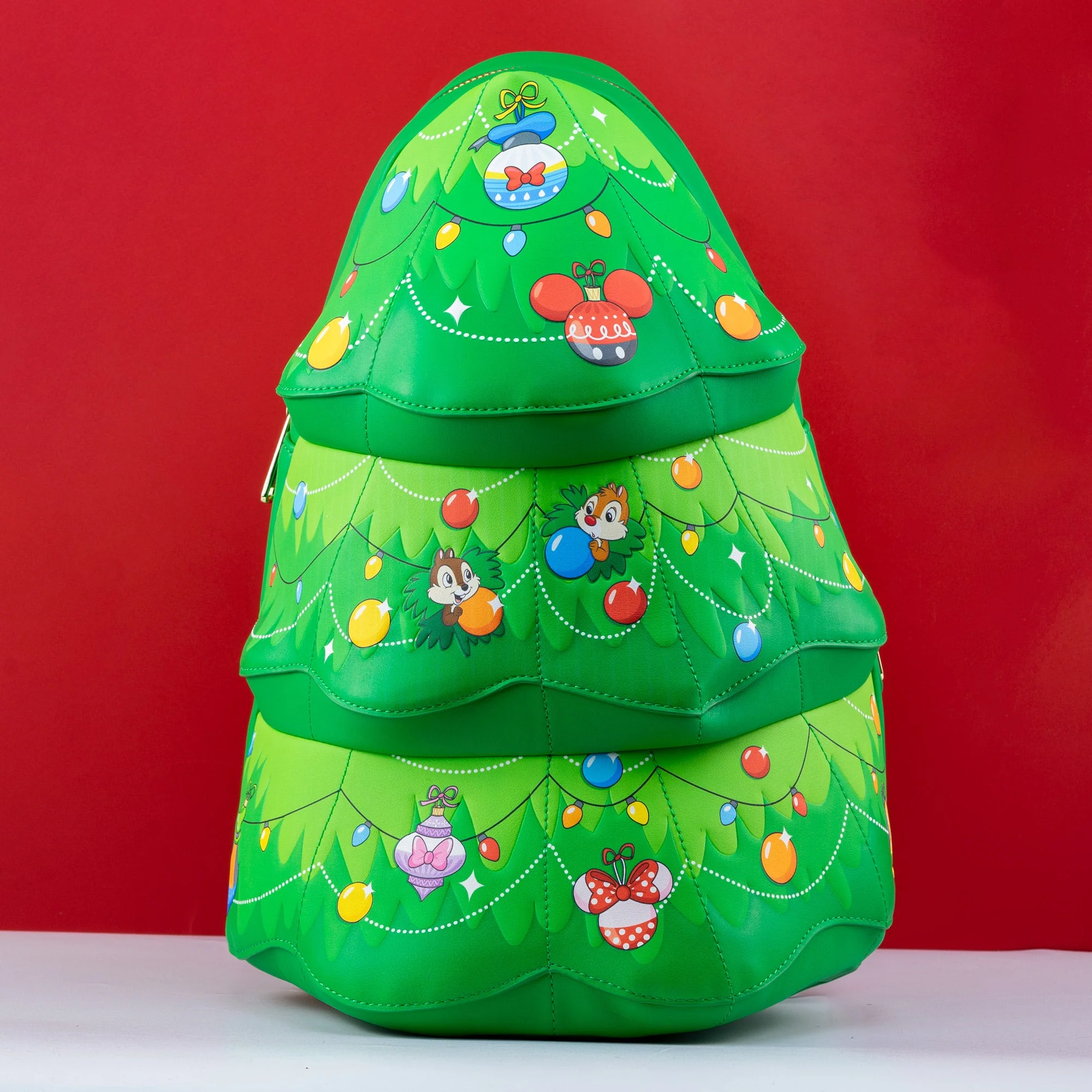 Loungefly x Disney Chip and Dale Figural Christmas Tree Mini Backpack