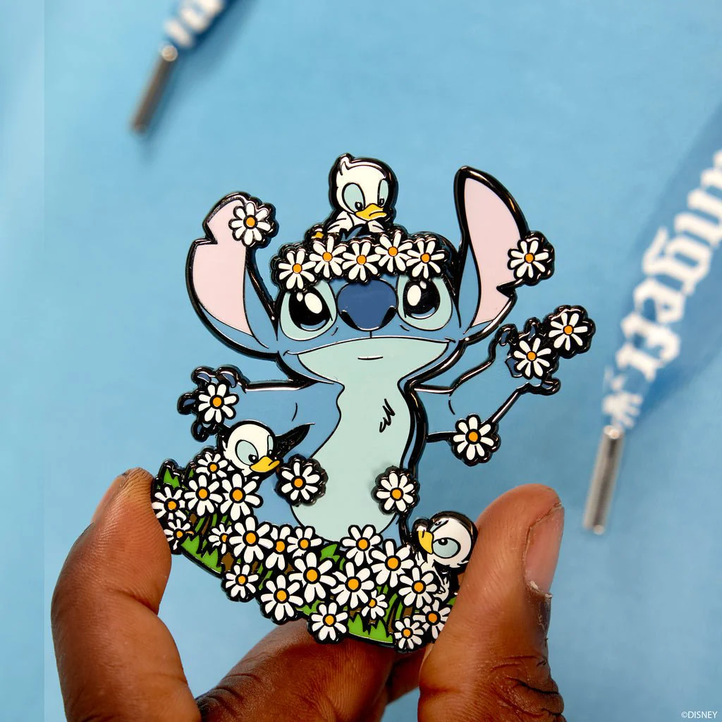 Loungefly x Disney Lilo and Stitch Springtime Stitch 3 Inch Sliding Pin