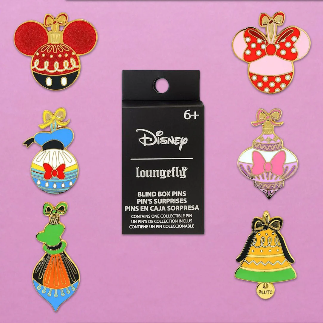 Loungefly x Disney Mickey & Friends Holiday Ornaments Blind Box Mystery Pin