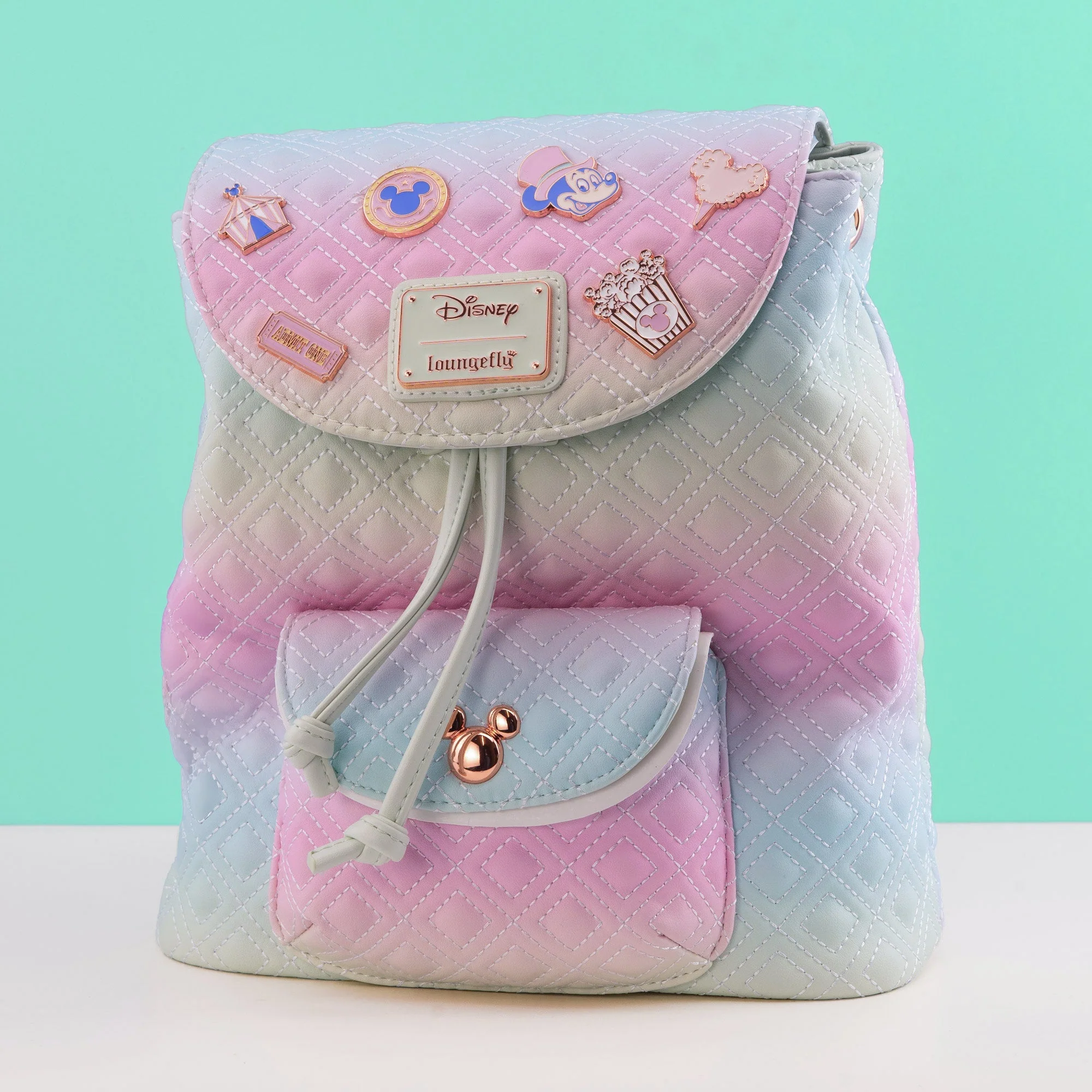 Loungefly x Disney Mickey Mouse Fairground Quilted Ombre Mini Backpack