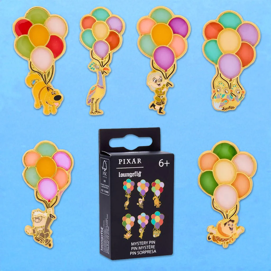 Loungefly x Disney Pixar Up Characters Holding Balloons Blind Box Mystery Pin