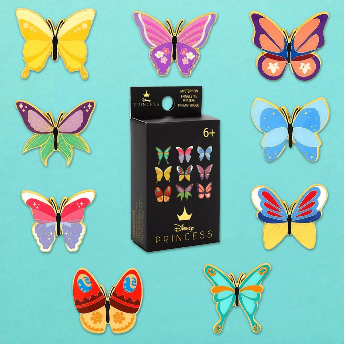 Loungefly x Disney Princess Butterflies Blind Box Mystery Pin