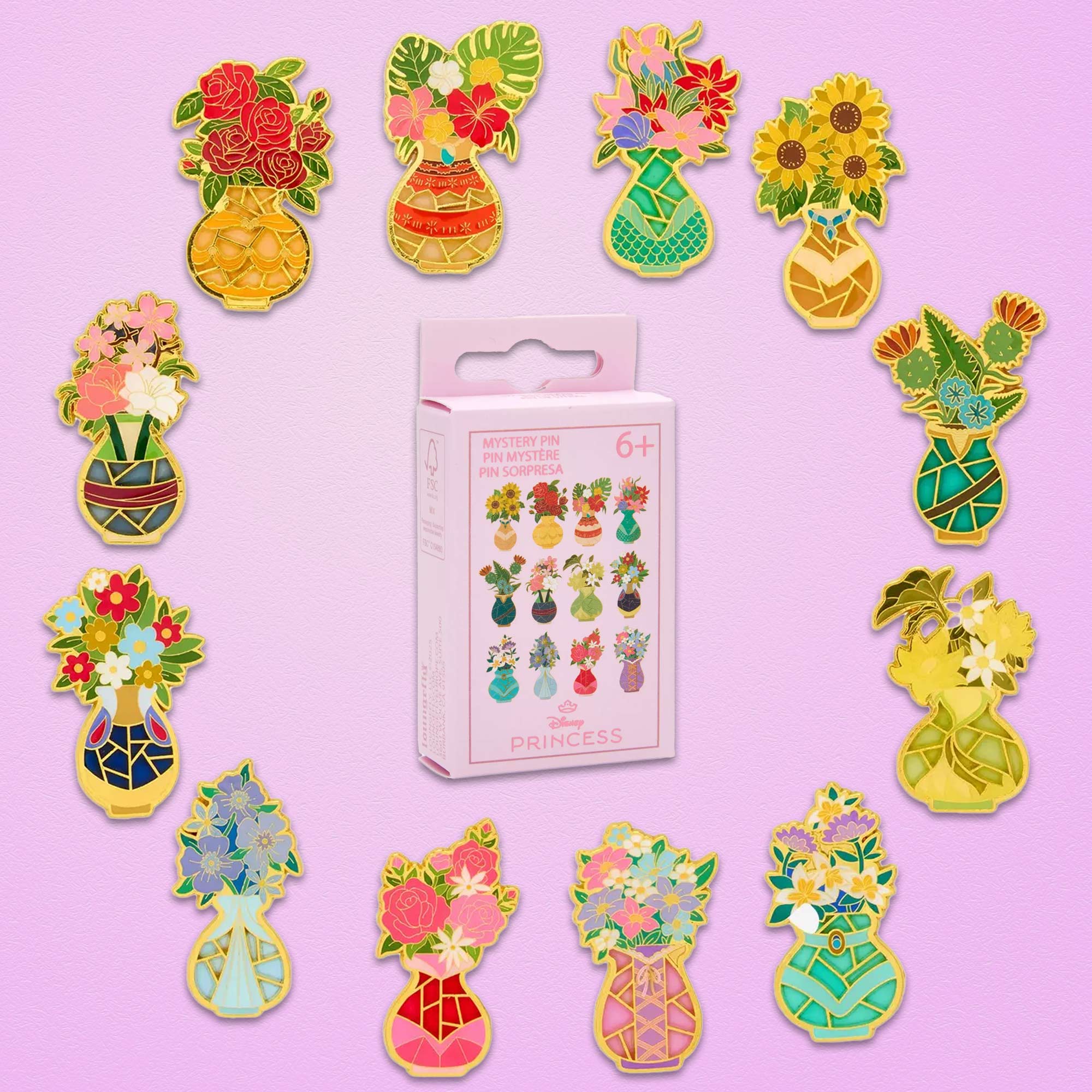 Loungefly x Disney Princess Flowers in Vases Blind Box Mystery Pin
