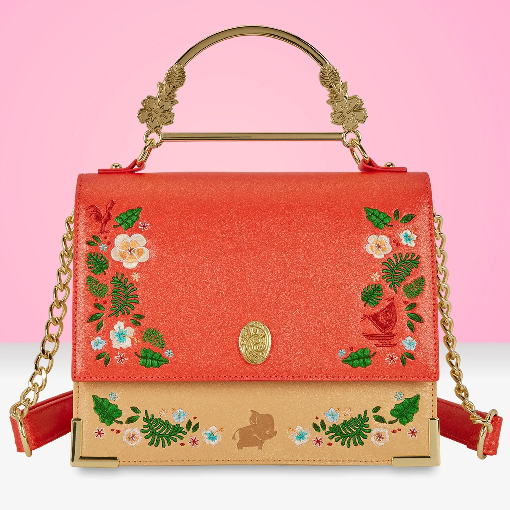 Loungefly x Disney Princess Moana Floral Handle Crossbody Bag