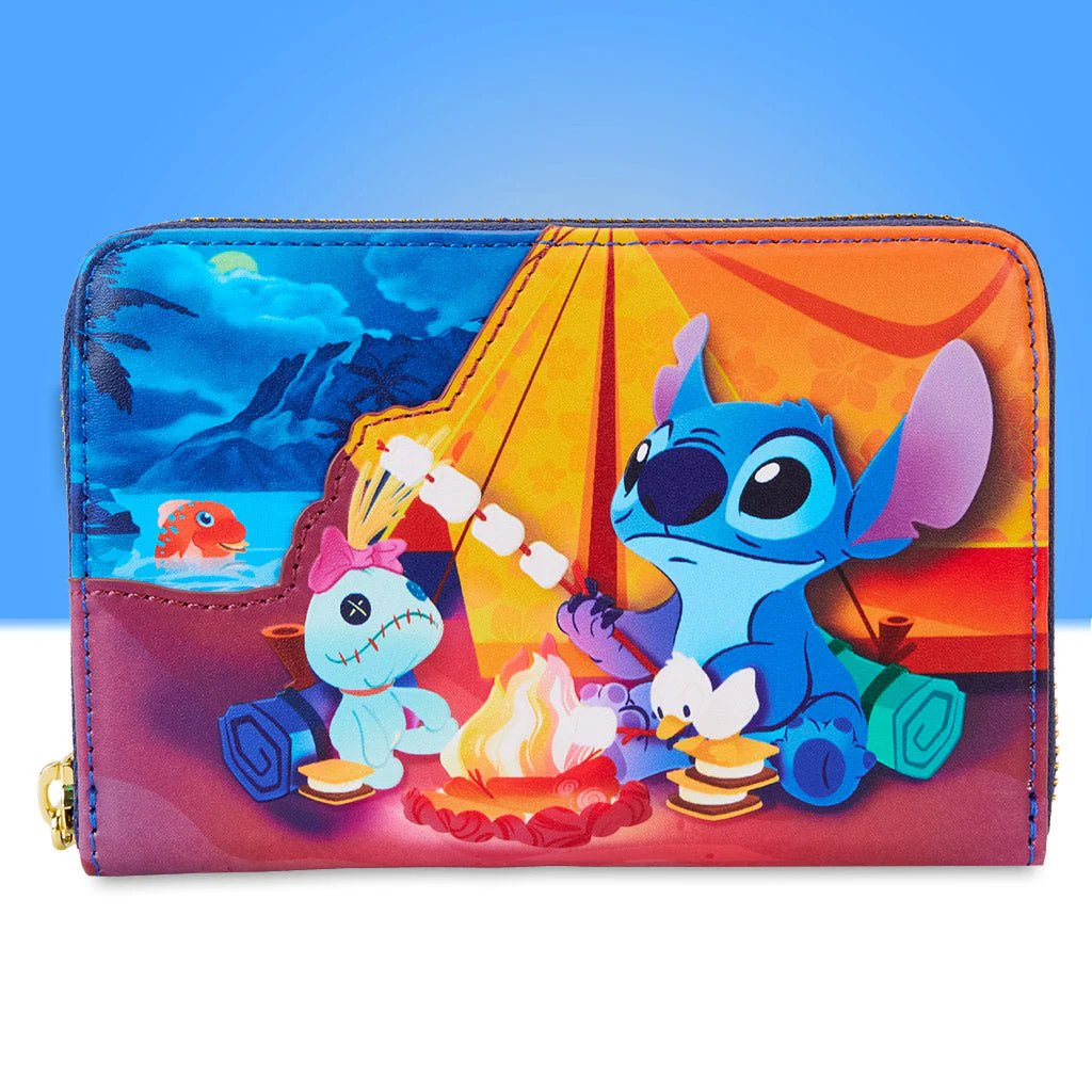 Loungefly x Disney Stitch Camping Cuties Zip Around Wallet