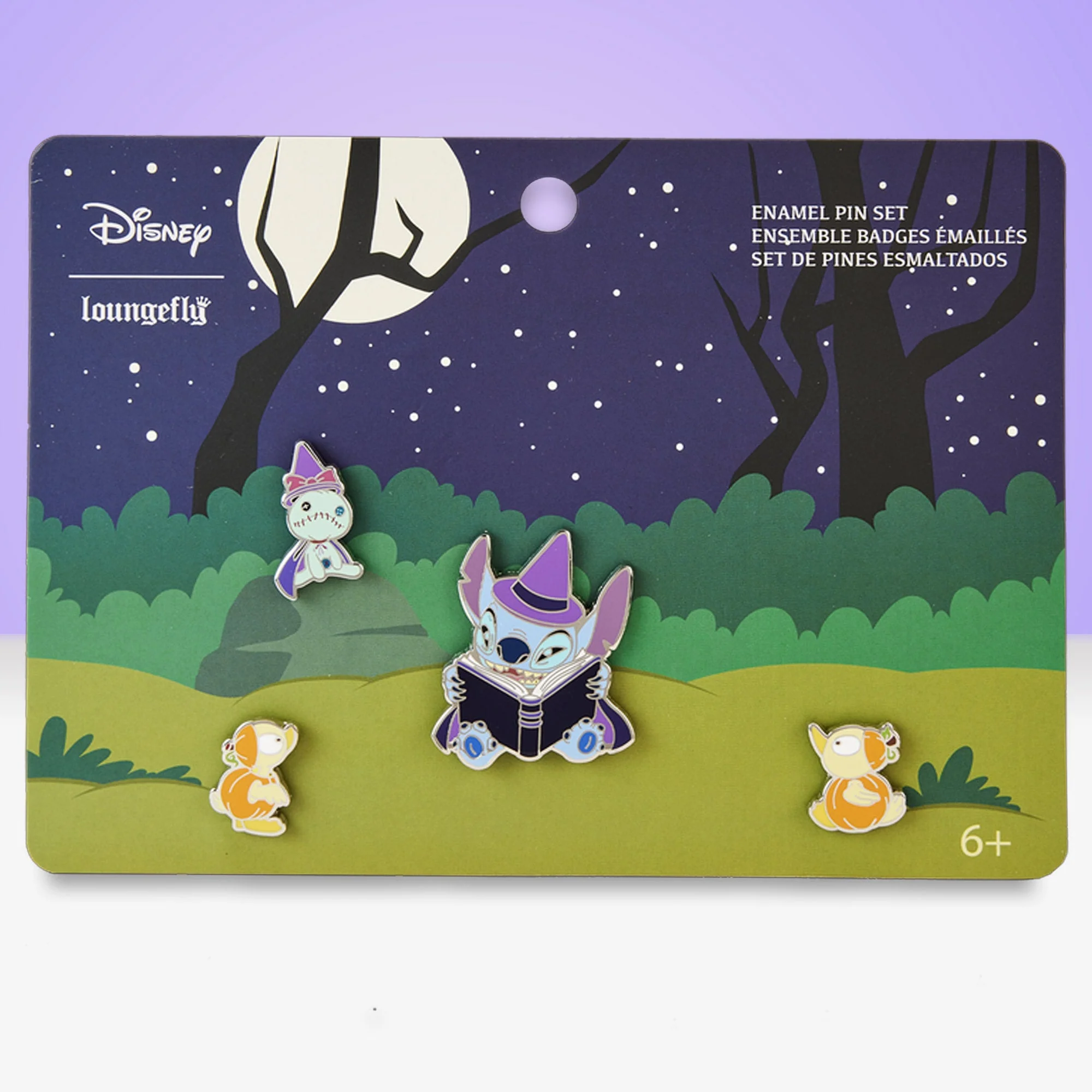 Loungefly x Disney Lilo and Stitch Ltd Ed Halloween 4 Piece Pin Set