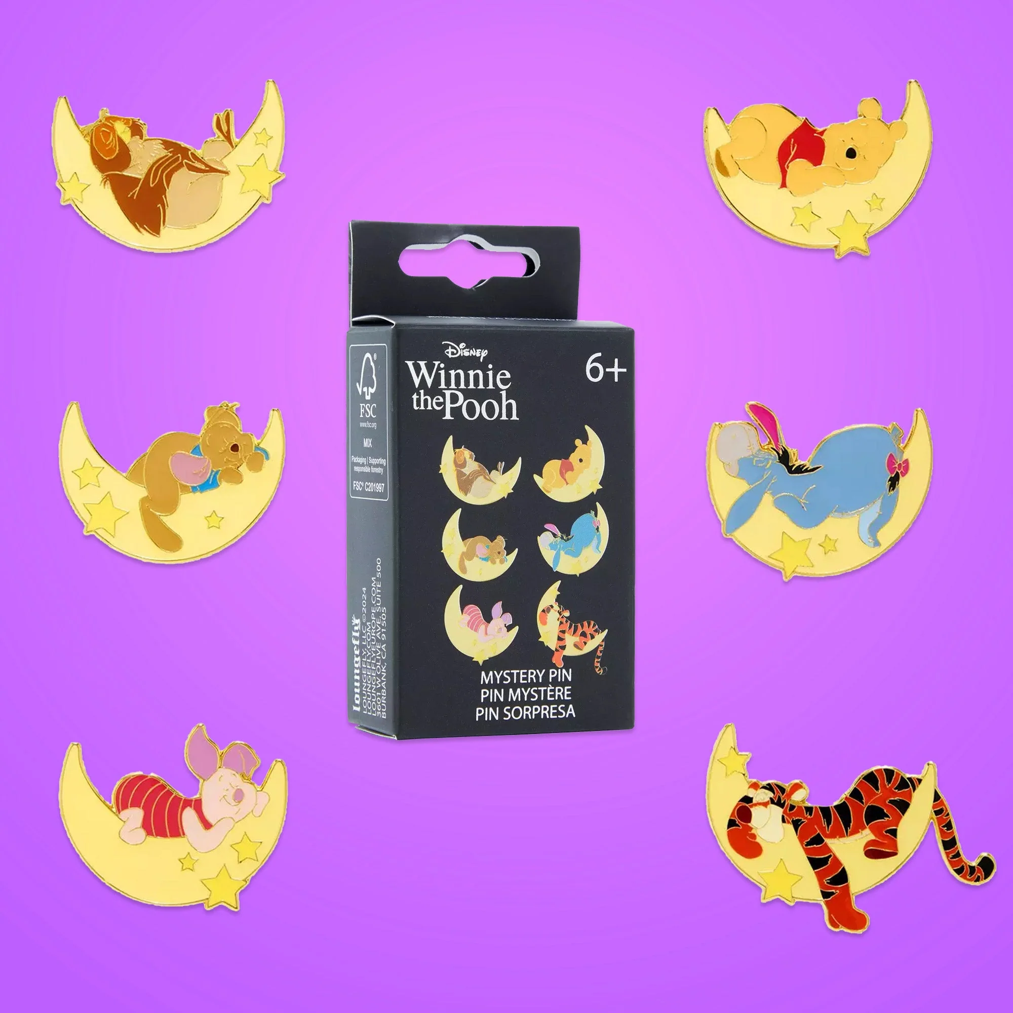 Loungefly x Disney Winnie the Pooh and Friends Sleeping on the Moon Blind Box Pin