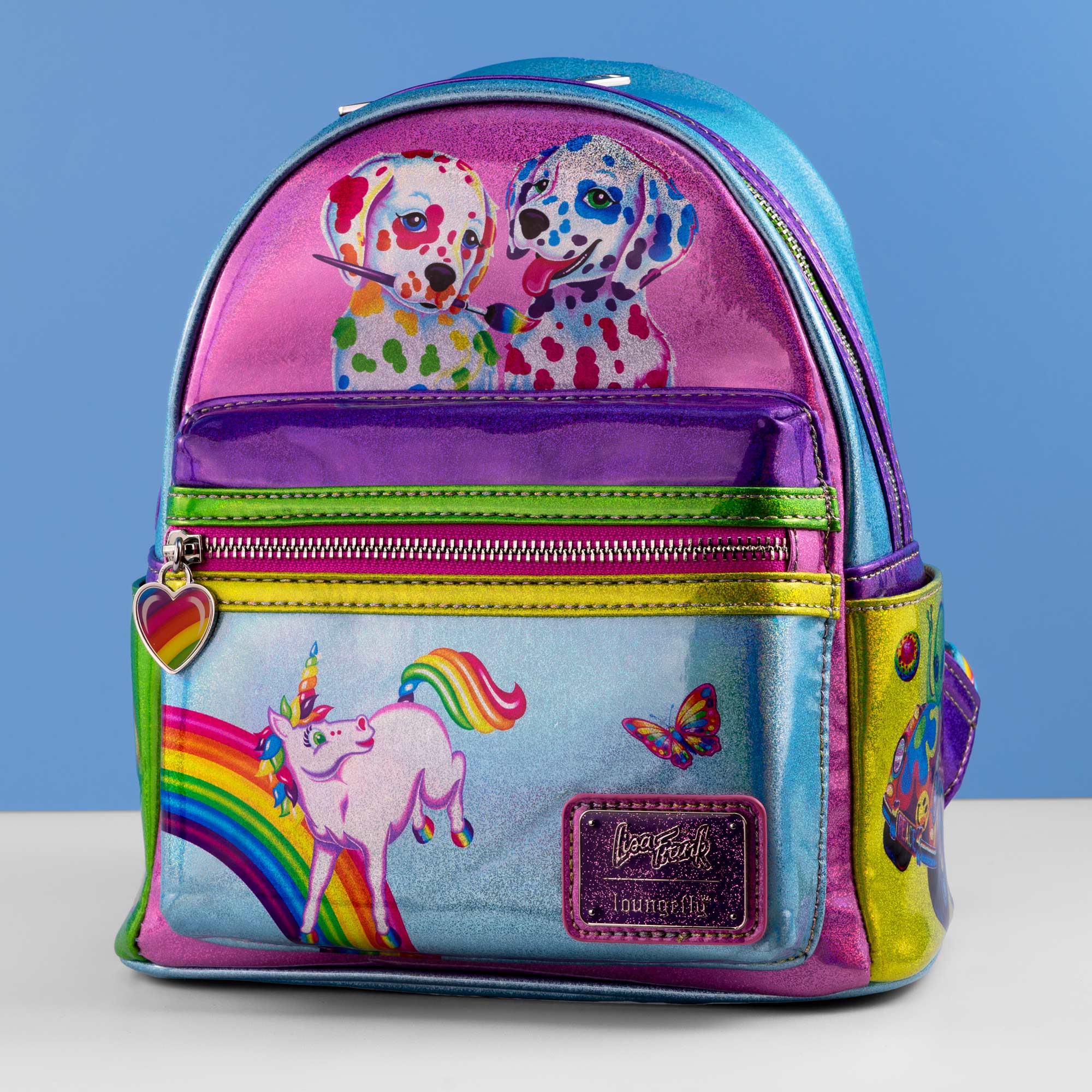 Loungefly x Lisa Frank Glitter Colour Block Mini Backpack