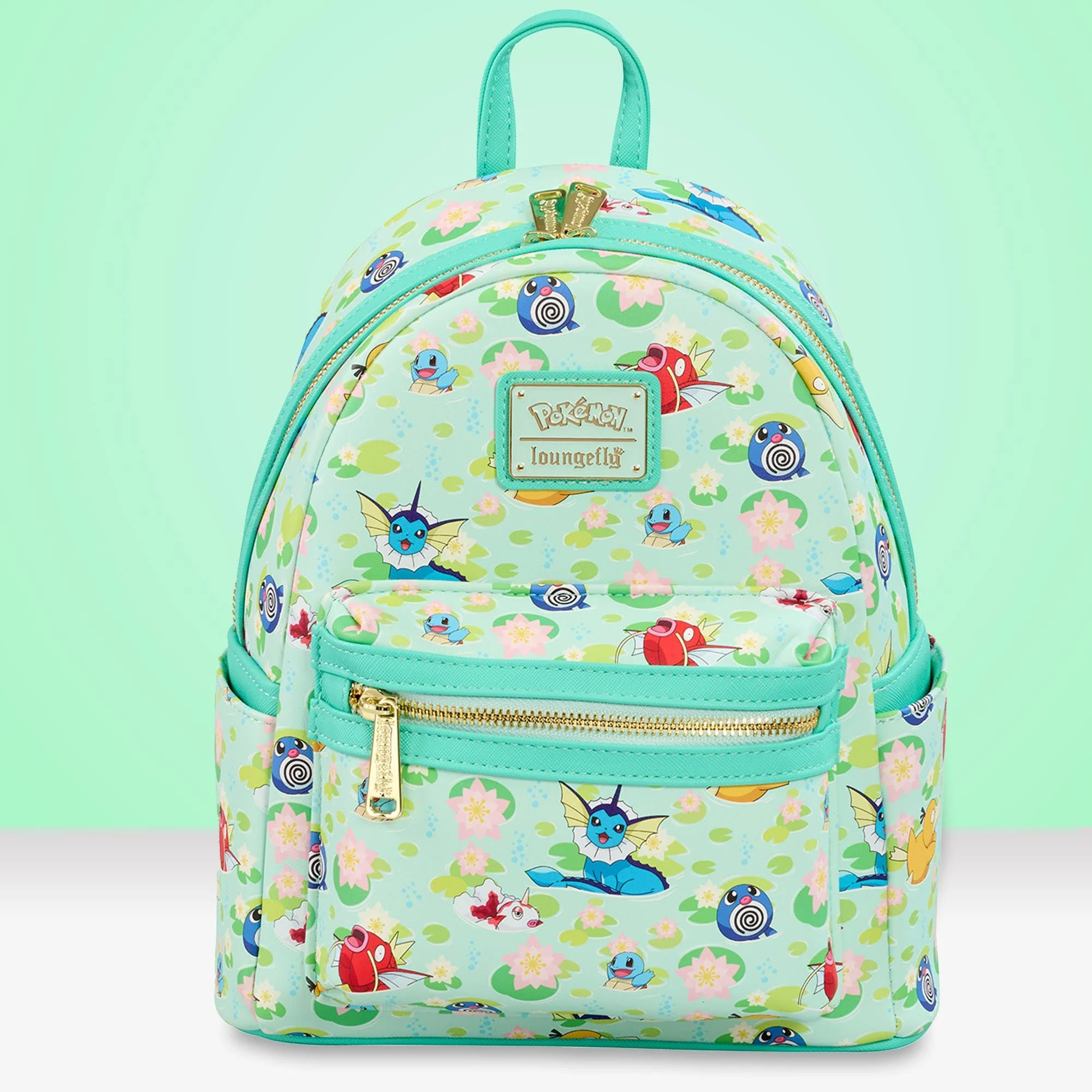 Loungefly x Pokemon Water Type Lily Pad AOP Mini Backpack
