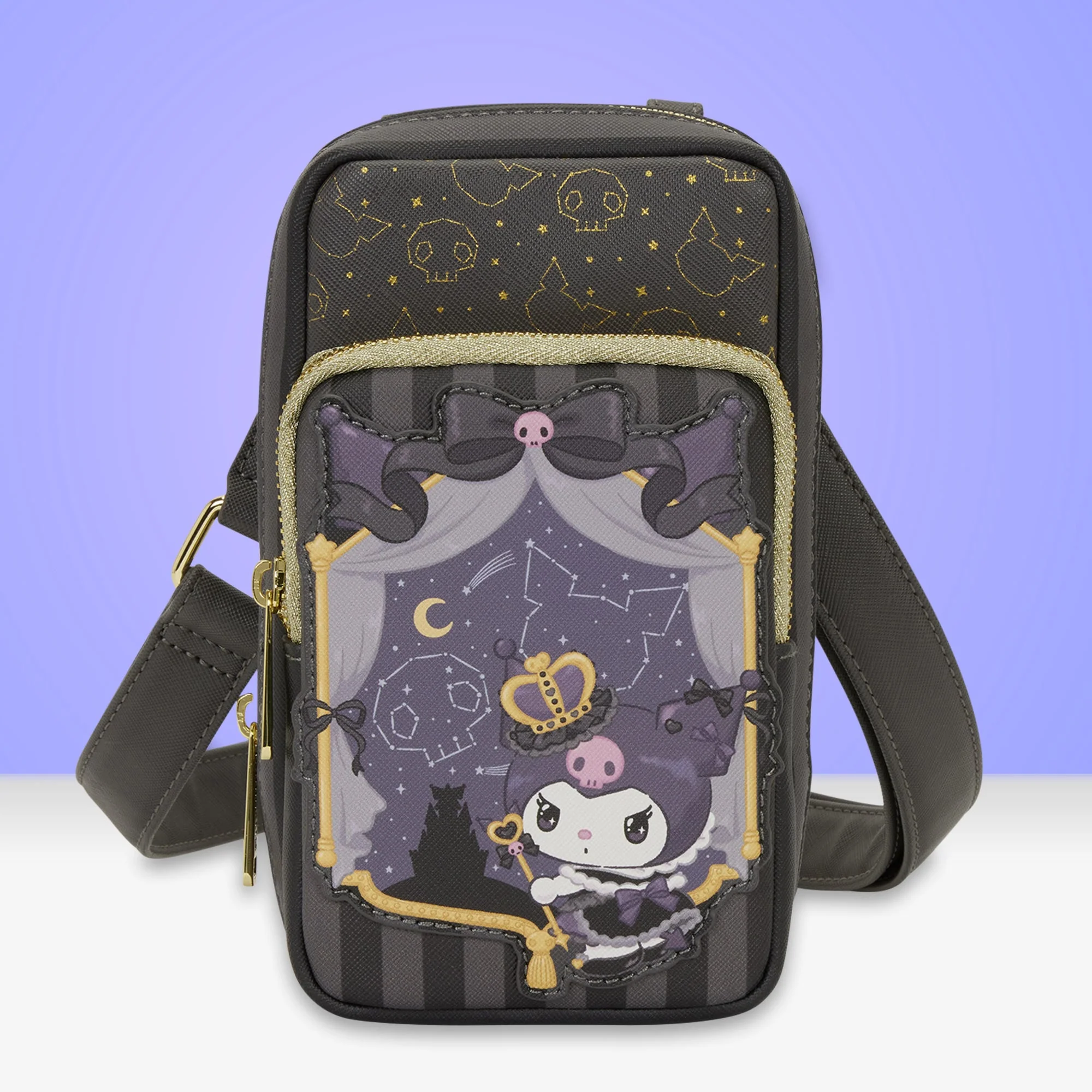 Loungefly x Sanrio Kuromi 20th Anniversary Cell Phone Crossbody Bag with Coin Bag