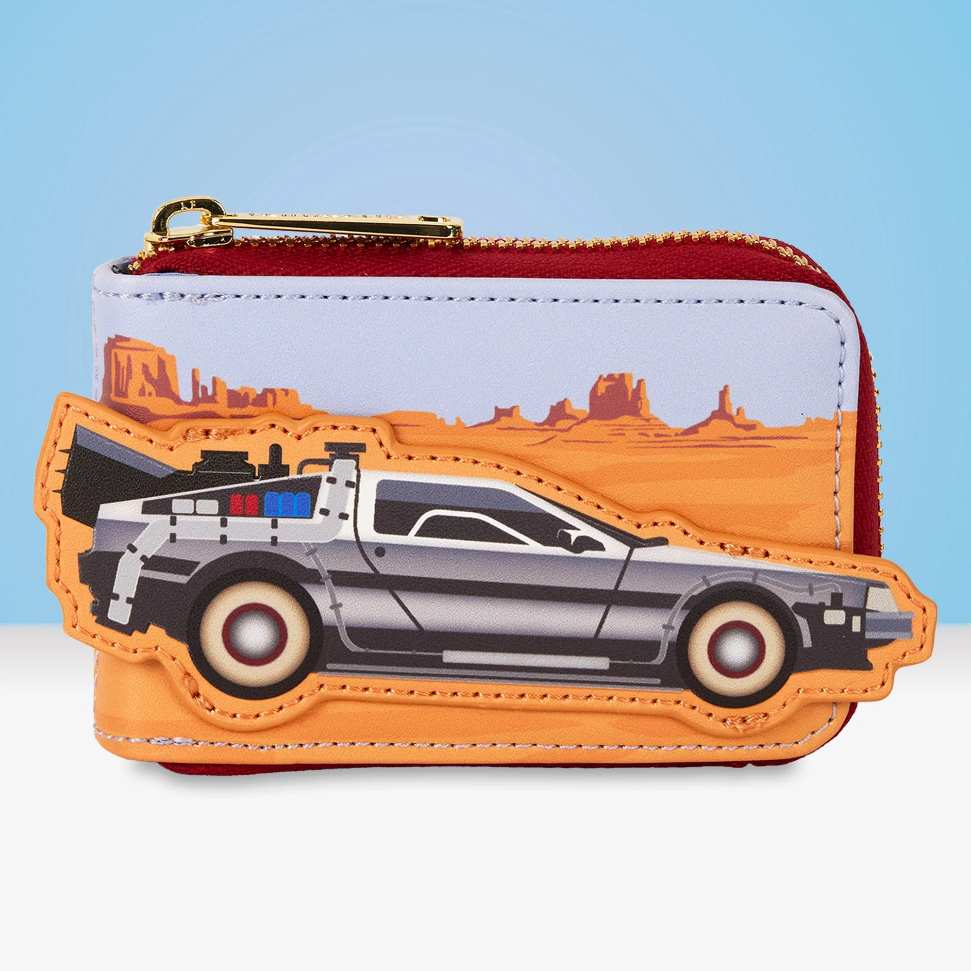 Loungefly x Universal Back to the Future 40th Anniversary DeLorean Accordion Wallet