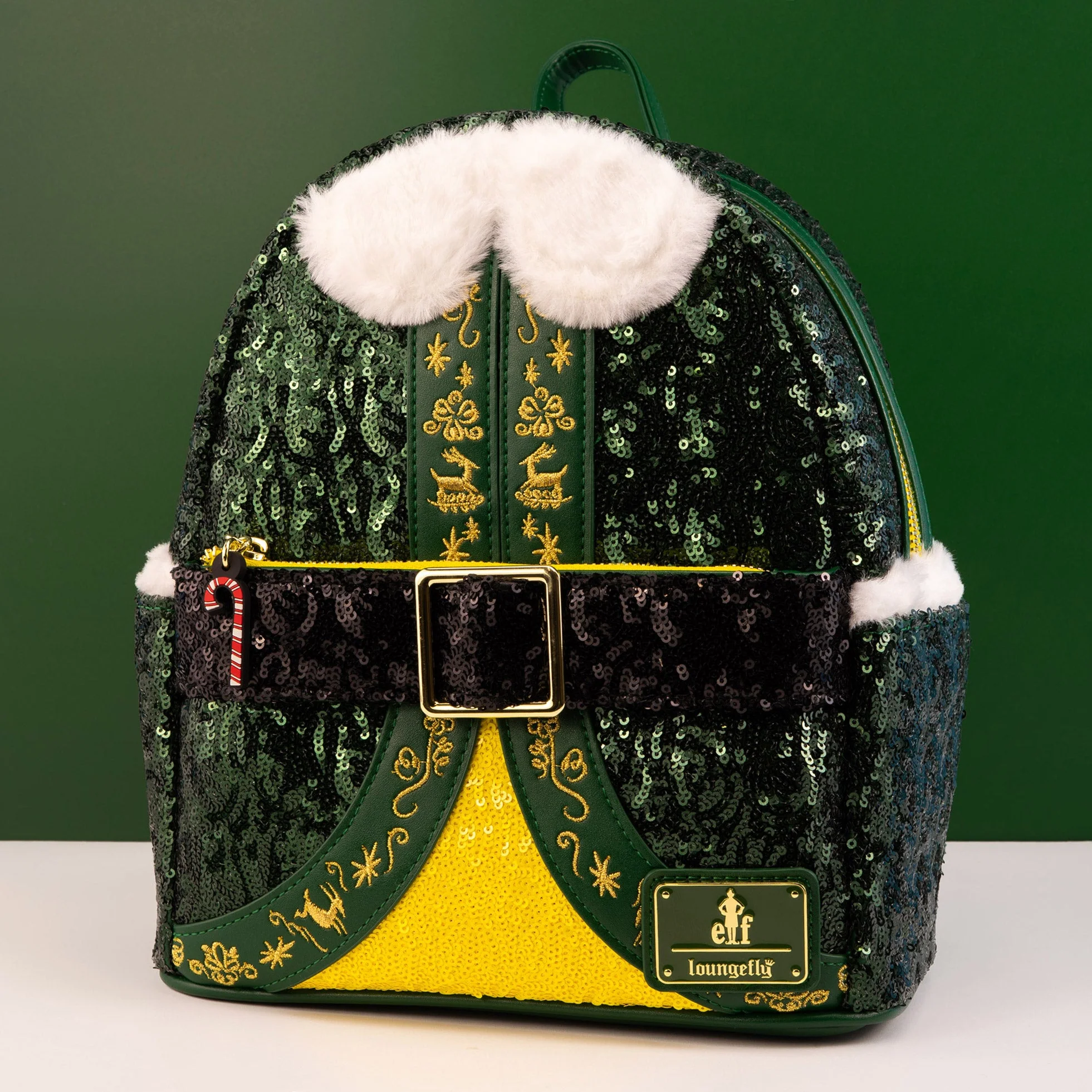 Loungefly x Warner Bros. Elf Buddy Sequin Cosplay Mini Backpack