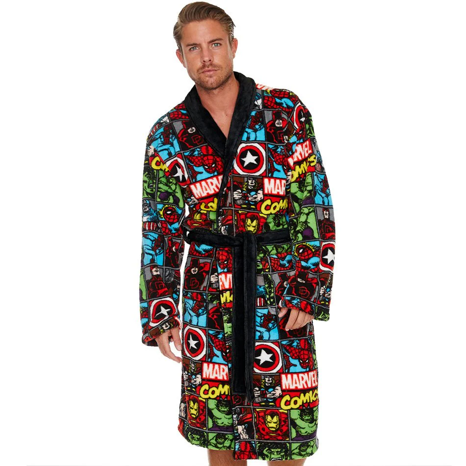 Marvel Avengers Comic Strip Bath Robe