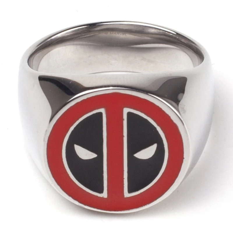 Marvel Deadpool Mask Logo Metal Signet Ring - Image 4