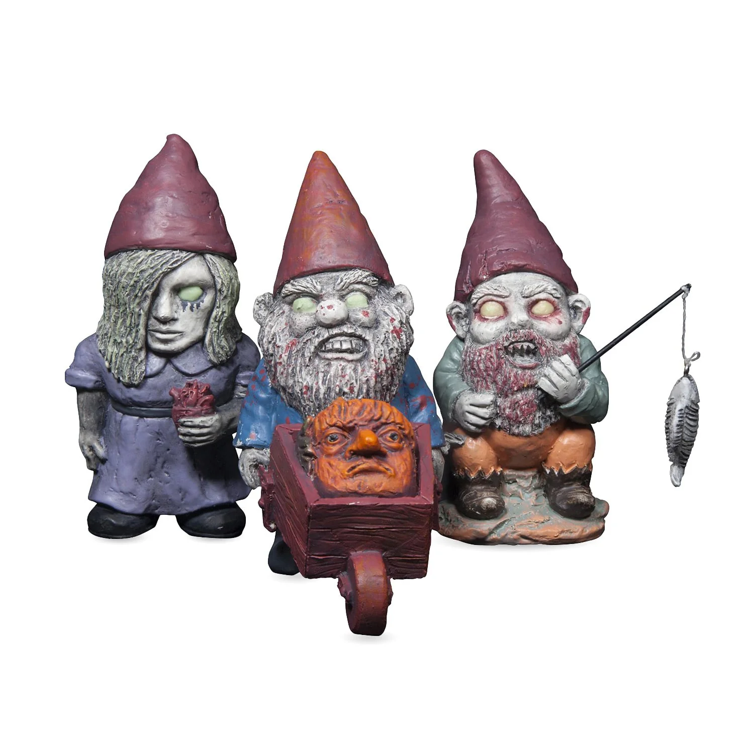 Mini Zombie Garden Gnome Set