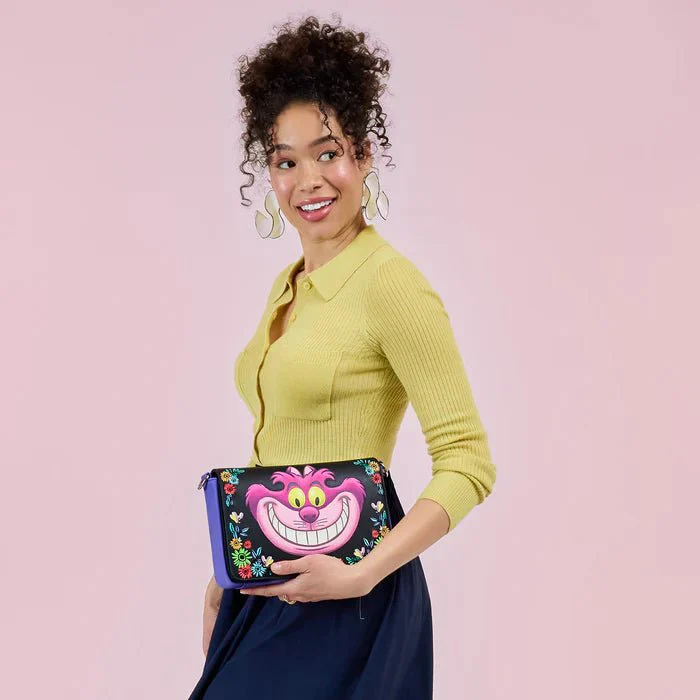 [OUTLET] Loungefly x Disney Alice in Wonderland Cheshire Cat Floral Crossbody Bag