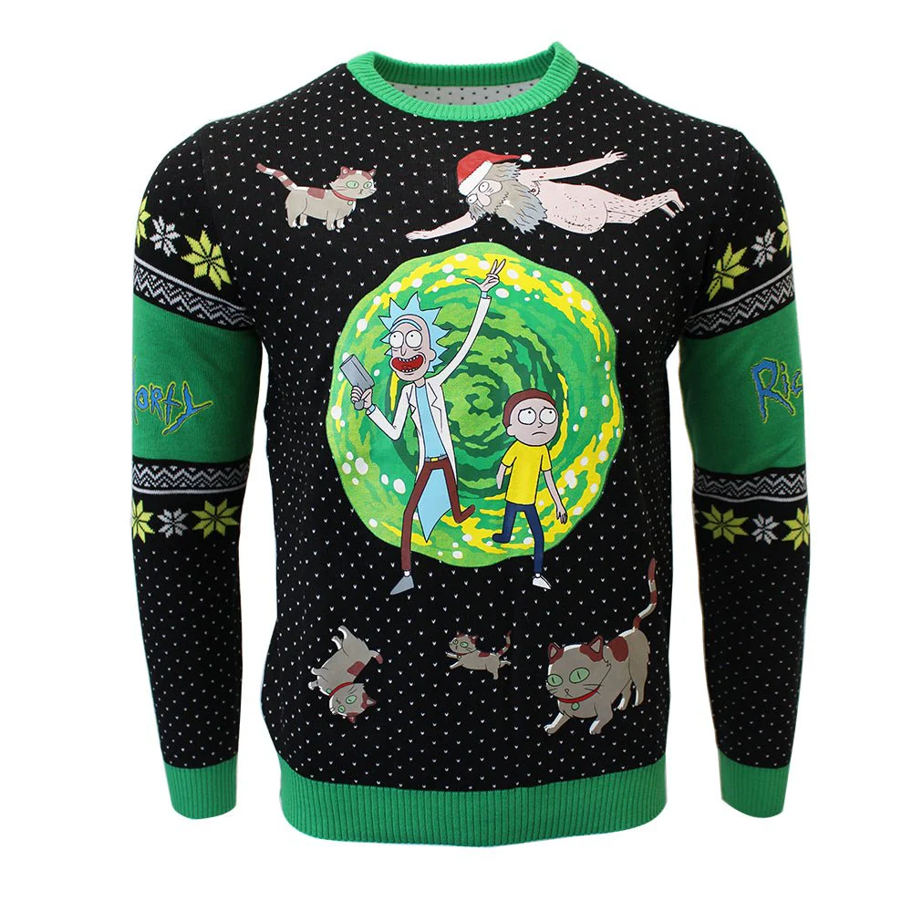Rick and Morty Portal Knitted Christmas Jumper / Sweater - Image 10