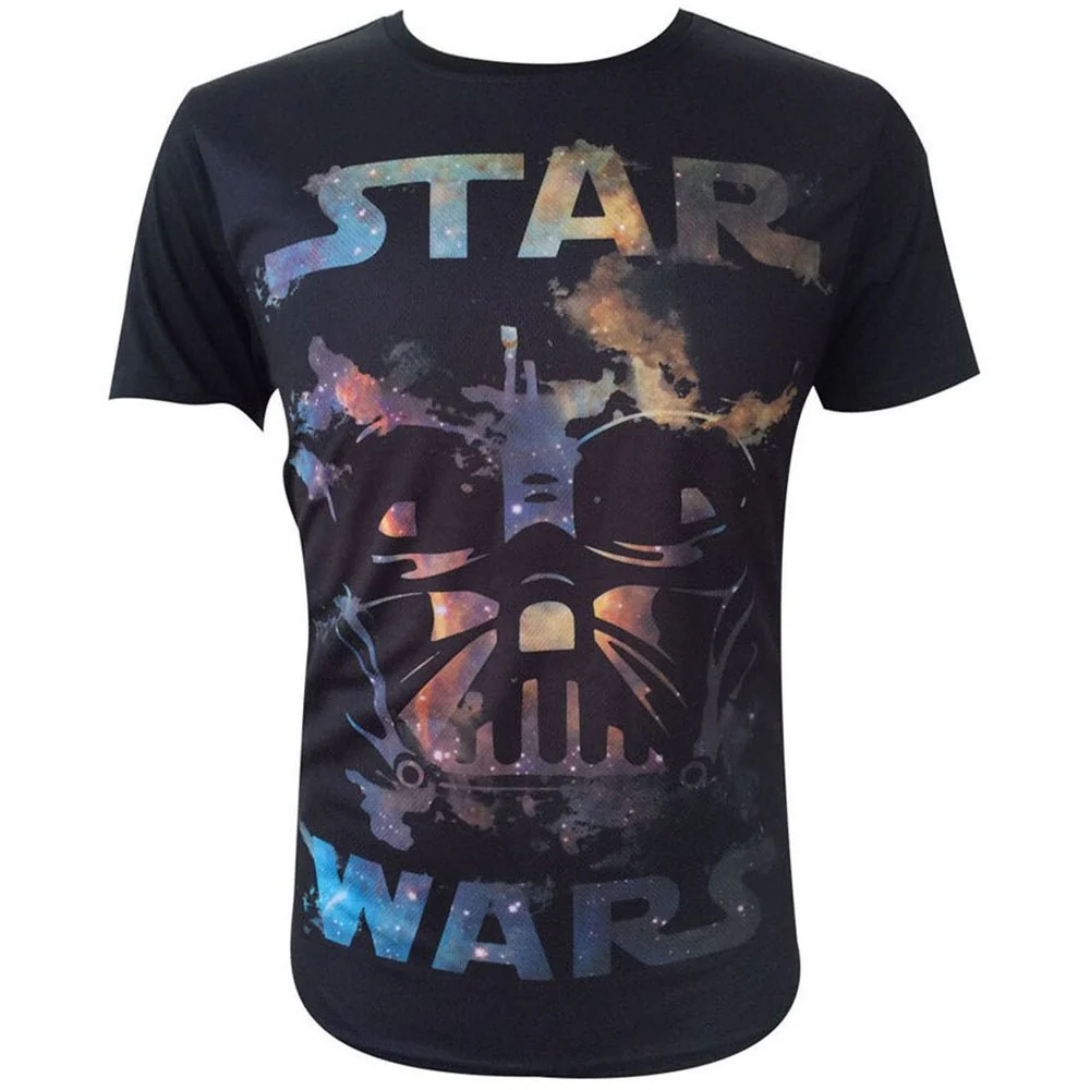 Star Wars Darth Vader Galaxy Cut Out T-Shirt - Image 6
