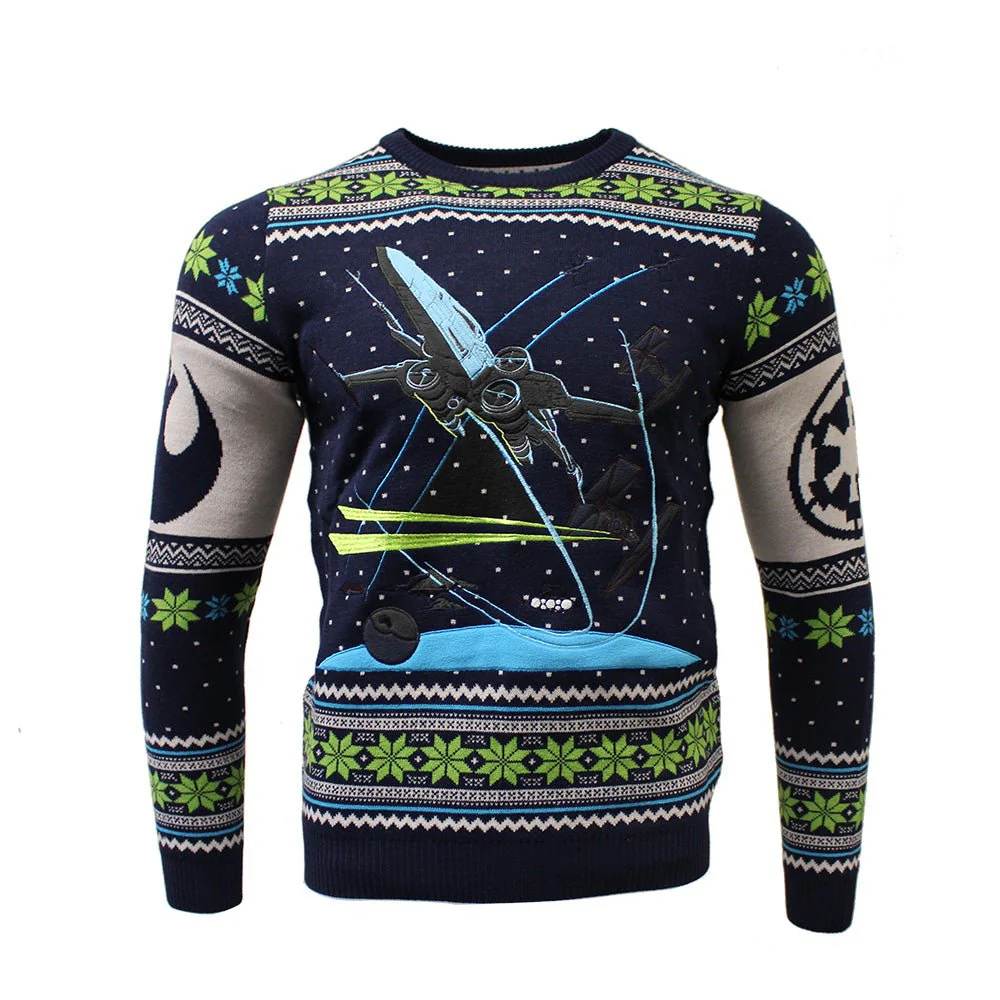 Star Wars X-Wing Chase Knitted Christmas Jumper / Sweater - Image 7