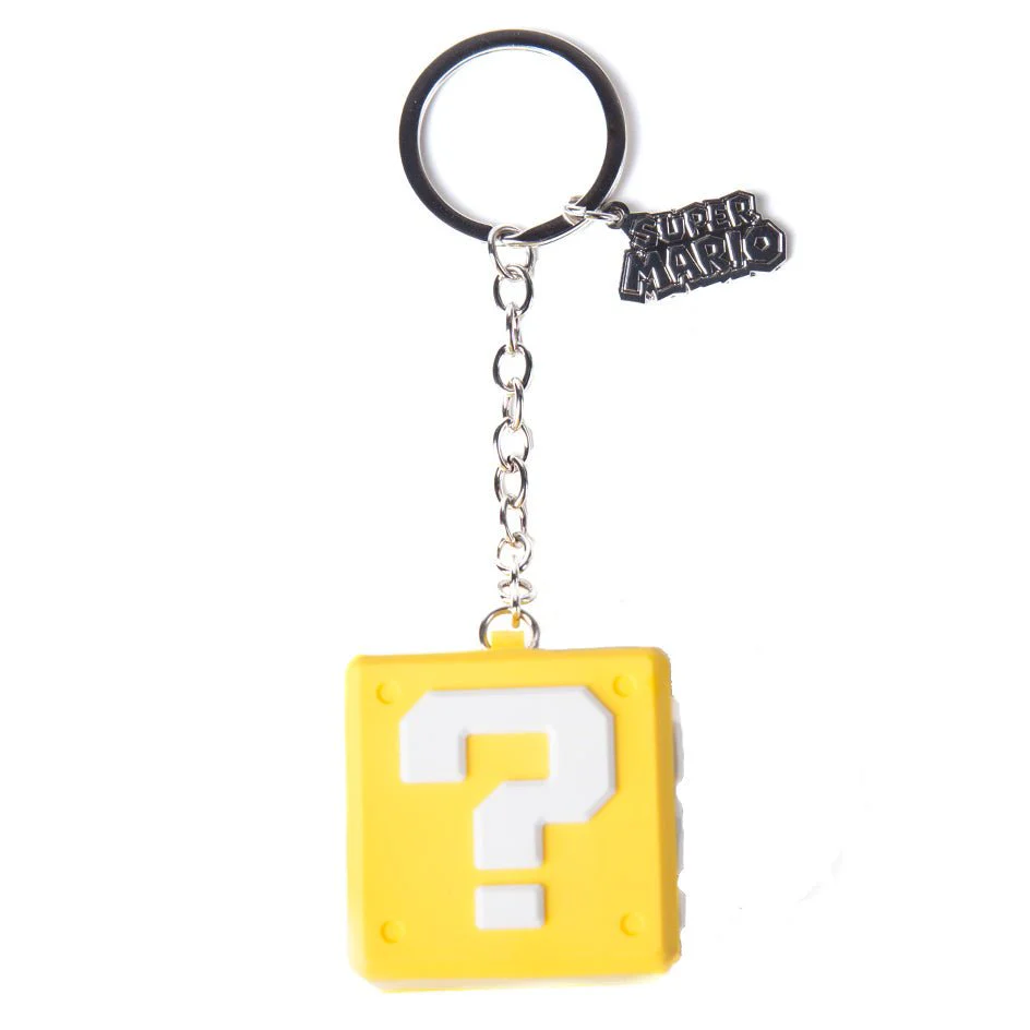 Super Mario 3D Question Block Rubber Key Chain