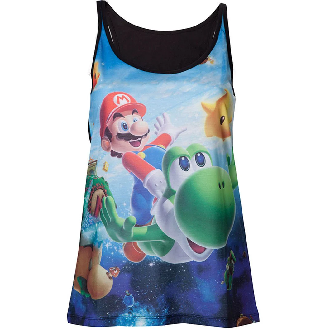 Super Mario - Super Mario Galaxy Ladies Vest Top - Image 3
